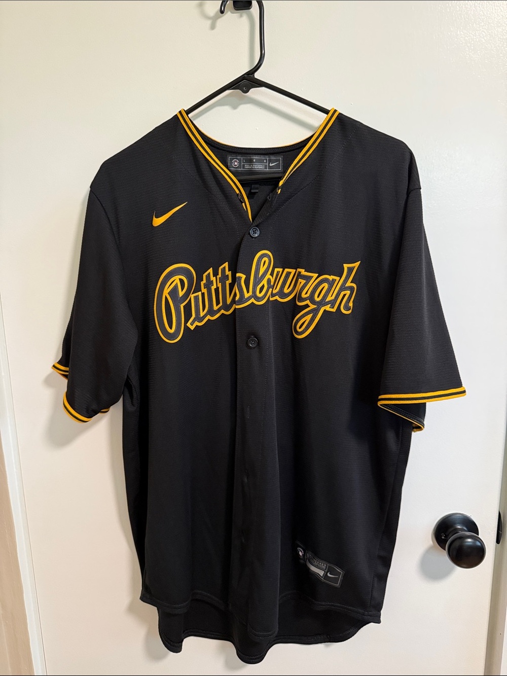 Nike Pittsburgh Script #13 Hayes Baseball Jersey